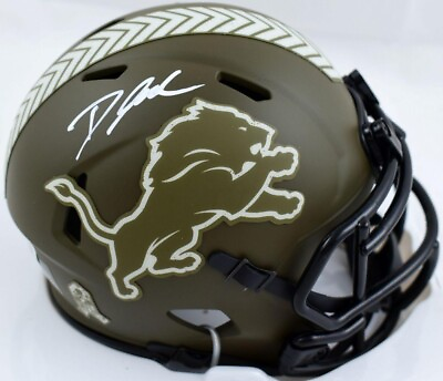 #ad D#x27;Andre Swift Signed Detroit Lions Salute To Service Mini Helmet w COA $143.40