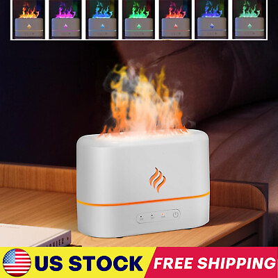 #ad 250ml USB Air Humidifier Essential Oil Aroma Diffuser 3D Flame Mist Home Decor $15.99