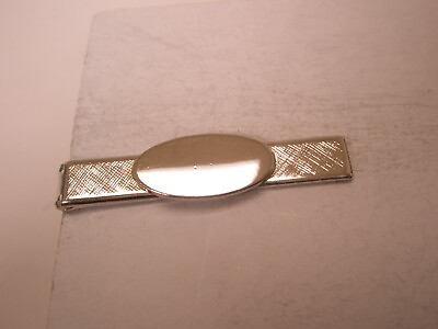 #ad 1 5 16quot; Engrave Ready Silver Tone Vintage SMALL Tie Bar Clip simple plain $25.49