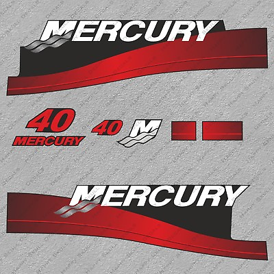 #ad Mercury 40 hp Two Stroke outboard engine decals sticker set reproduction 40HP $49.49