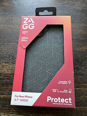 #ad ZAGG London Snap Stylish Fabric MagSafe Case for iPhone 15 PLUS Black OPEN NEW $13.70
