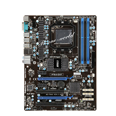 MSI 970A G45 Motherboard AMD 970 Socket AM3 AM3 DDR3 DIMM USB3.0 SATA III ATX $77.79