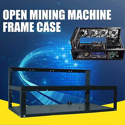 #ad Black 12GPU Open Transfer Mining Rack Frame Case Bracket Crypto Rig Mining Coin $120.87