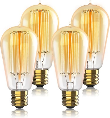 #ad #ad Hudson Bulb Co. Warm White Vintage Dimmable Light Edison Bulbs Pack Of 4 NEW $14.99