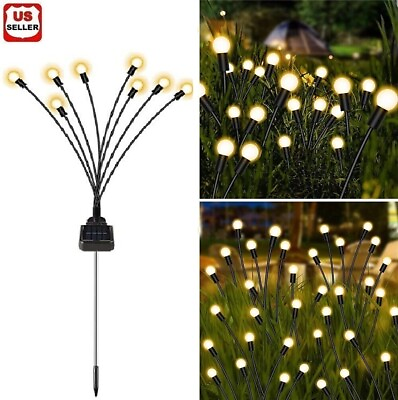 #ad LED Solar Firefly Light Garden Waterproof Swaying Lamp Outdoor Landscape Decor $29.98