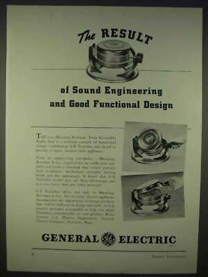 #ad 1938 General Electric Ad Sound Engineering $19.99