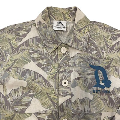 #ad Disney Spirit Jersey Medium NWT Tropical Floral Hawaiian Oversized Linen Shirt $50.00