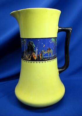 #ad HAYNES WARE EGYPTIAN SCENES LARGE PORCELAIN PITCHER BY HAYNEW $59.99