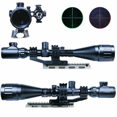#ad 6 24x50 Rifle Scope Hunting Mil dot Illuminated amp; Red Laser Sight Combo $68.36