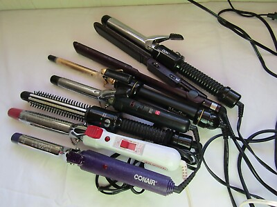 #ad Lot of used curling Irons $33.00
