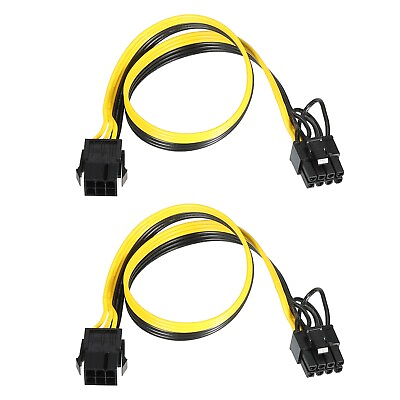 #ad PCIe Cable 6 Pin Female to 8 Pin 62 Male 420mm 16.5quot; for Graphics Card 2pcs AU $17.92