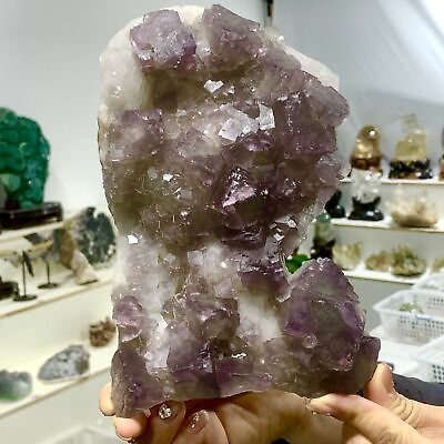#ad 2.75LB Natural purple cubic fluorite mineral crystal sample China $895.00