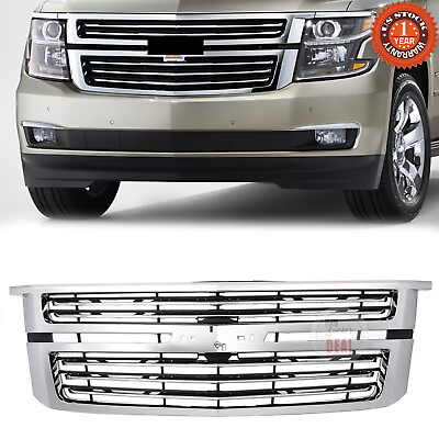 #ad Front Upper Grille Chrome For 2015 2020 Chevy Tahoe Suburban LTZ Style $137.89