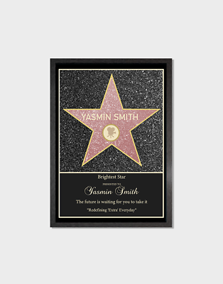 #ad Hollywood Star Personalised Print FRAMED ART POSTER PRINT or DIGITAL DOWNLOAD GBP 15.99