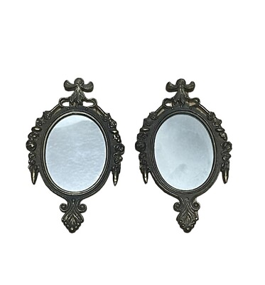 #ad Ornate Mirrors Set Oval Art Nouveau Victorian Italy Wall Art Florentine Gilt Vtg $39.95