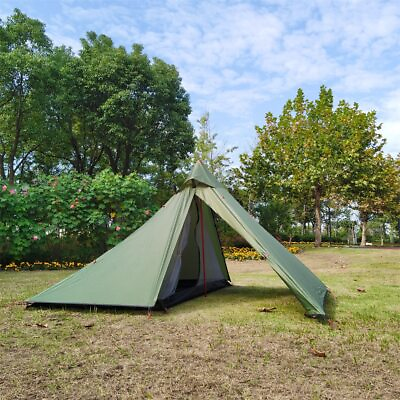 #ad Outdoor Quadrilateral Pyramid Tent Ultralight Camping Tent Backpacking Tent New $86.41