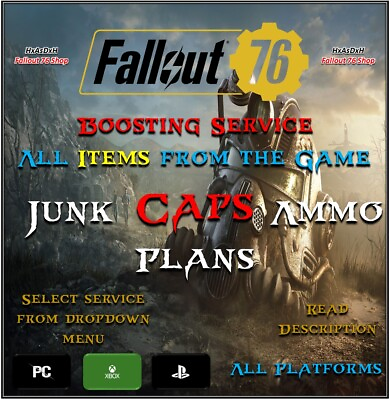 #ad ✨Fallout 76✨All Fallout 76 Items Boost✨Caps Junk Flux Plan Ammo✨PC PS XBOX✨ GBP 16.99