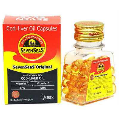 #ad MERCK Seven Seas Cod Liver Fish Oil Capsules 500 Pills Vital Daily Food $45.50