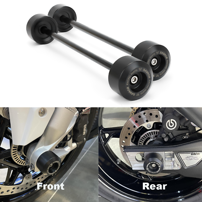 #ad Front Rear Black Axle Wheel Fork Crash Slider Protector For BMW S1000RR M1000RR $17.59