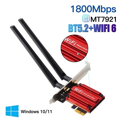 AX1800 PCIe WiFi Card for Desktop Bluetooth 5.2 Dual Band Wireless Network Card $22.99