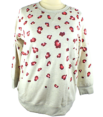 #ad NEW Woman Within Multicolor Plus Size 1X Warm Top Sweatshirt Cotton Blend Fleece $22.05