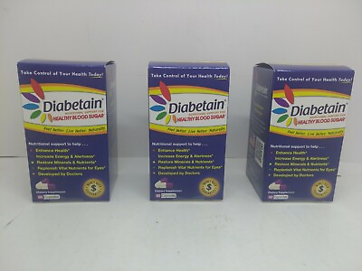 #ad 3 PK Diabetain Vitamin Support 60 Capsules 10 2022 Brand New Blood Sugar Control $49.99
