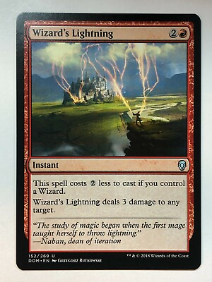 #ad MTG Wizard#x27;s Lightning Dominaria 152 269 Regular Uncommon $1.99