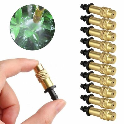#ad 30X Adjustable Copper Spray Nozzle Garden Patio Water Mister Air Misting Cooling $5.51