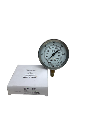 #ad BRC 300 PSI Pressure Gauge 3 1 2quot; Dial Non Magnetic Stainless Steel W 101 $20.00