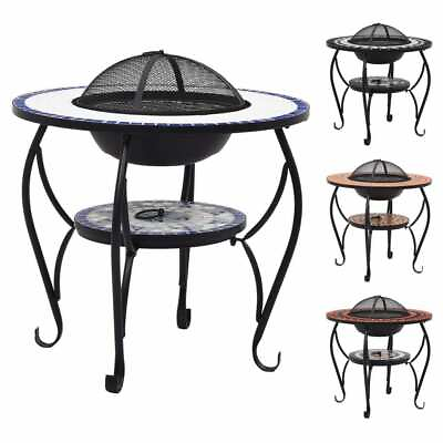 #ad Multi Design Garden Yard Mosaic Fire Pit Table 26.8quot; Ceramic Fireplace Heater $248.69