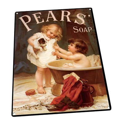 #ad Pears Soap Metal Sign; Wall Decor for Bath or Laundry $109.99