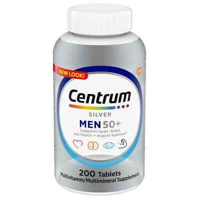#ad Centrum Silver Men#x27;s 50 Plus Vitamins Multivitamin Supplement 200 Count $17.99