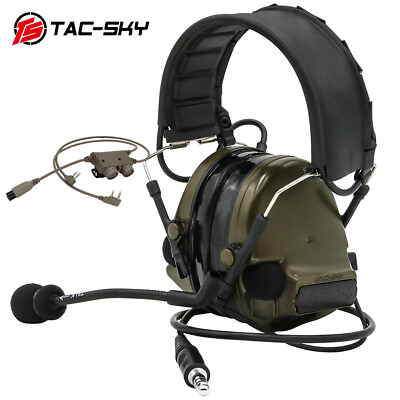 #ad TAC SKY COMTACIII Tactical Hearing Protection HeadsetK 2 Pin Plug Dual Comm PTT $178.99