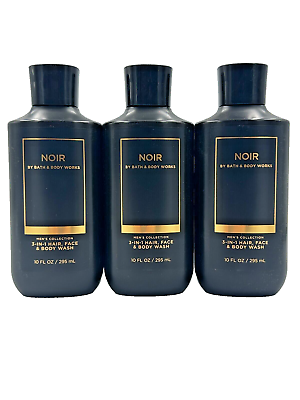 #ad Bath amp; Body Works Men#x27;s Collection LOT 3 NOIR 3 In 1 Hair Face Body Wash Shower $30.39