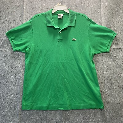 #ad Lacoste Short Sleeve Polo Shirt Green Mens Size 7 US XL $14.62