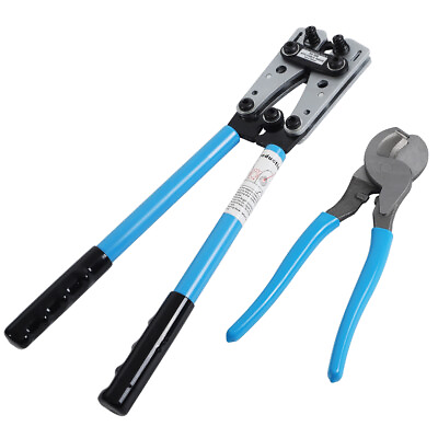 #ad Blue Terminal Crimping Pliers amp; Cable Wire Cutter Tool Set For 1086420 AWG $30.90