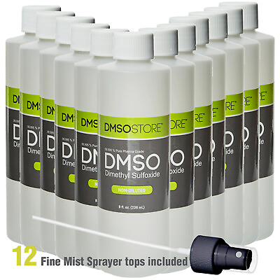 #ad DMSO 8 oz. Bottle Non diluted 99.995% Dimethyl Sulfoxide w Sprayer 12 pack $89.99
