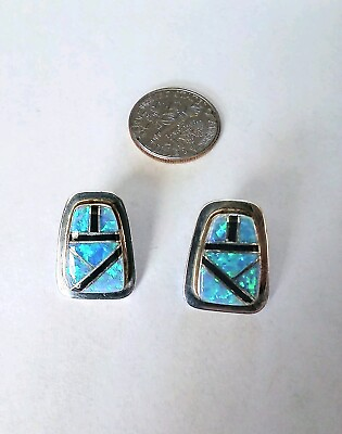 #ad SE brand 925 sterling blue opal pierced earrings $25.00