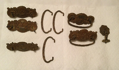 #ad Lot Of Old Weathered Rusty Pull Knob Handles Drawer $31.95