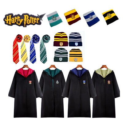 #ad #ad Harry Potter Children Adult Robe Cloak Gryffindor Slytherin Cosplay Costume $16.99