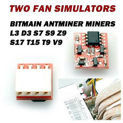 #ad 2Pcs For Bitmain Antminer Miners L3 D3 S7 S9 Z9 S17 T15 T9 V9 Fan Simulators $5.43