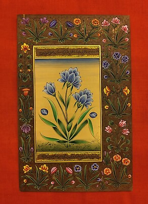 #ad Beautiful Flower Handmade Indian Traditional Antique Fine Miniature Painting Art $127.49