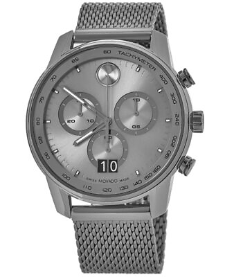 #ad New Movado Bold Verso Grey Chronograph Dial Grey PVD Steel Men#x27;s Watch 3600910 $345.00