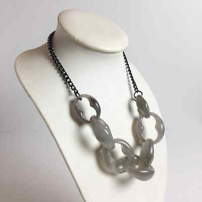 #ad LOFT grey large resin chain link statement necklace $35.00