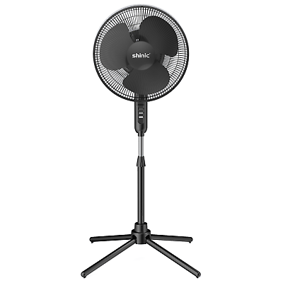 #ad 16quot; 3 Speed Oscillating Pedestal FanFolding BaseAdjustable Height 41quot; 47quot; $21.69