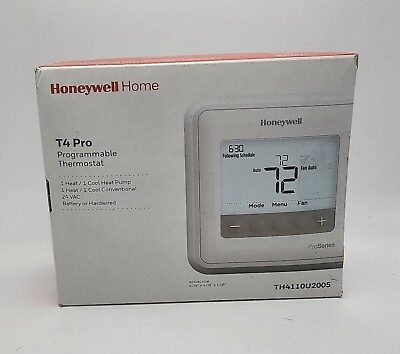 #ad NEW HONEYWELL HOME T4 PRO THERMOSTAT PROGRAMMABLE TH4110U2005 27C New Open Box $29.87