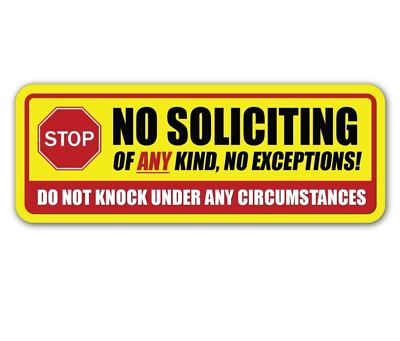 #ad No Soliciting sticker window vinyl harass decal home knocking notice knock door $3.99