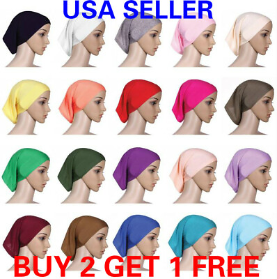 #ad Muslim Head scarf Inner Hijab Caps Islamic Underscarf Ninja Scarf hat $5.99