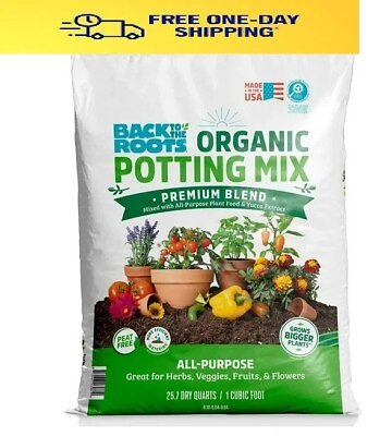 #ad Back to the Roots Organic Potting Mix All Purpose Premium Blend Soil 1 cu ft $13.99