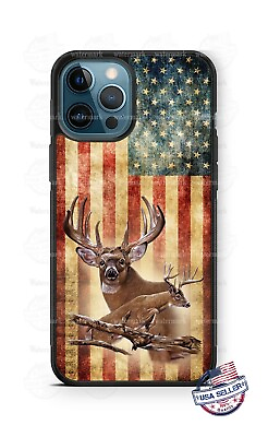 #ad Deer Buck Distressed American Flag Design Phone Case Cover fits iPhone Samsung $18.98